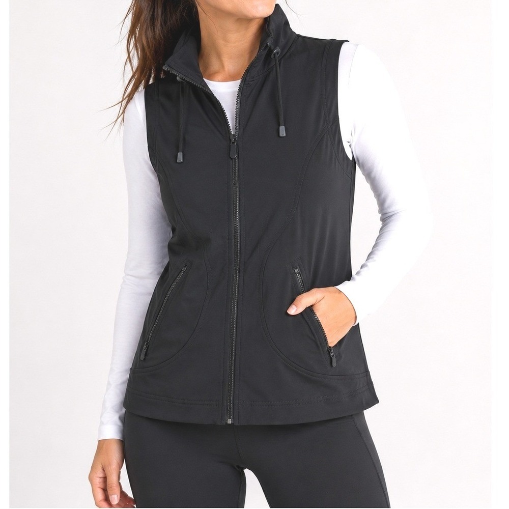 Chico's Zenergy Black Zip Front Athletic Vest Women's Small Lightweight